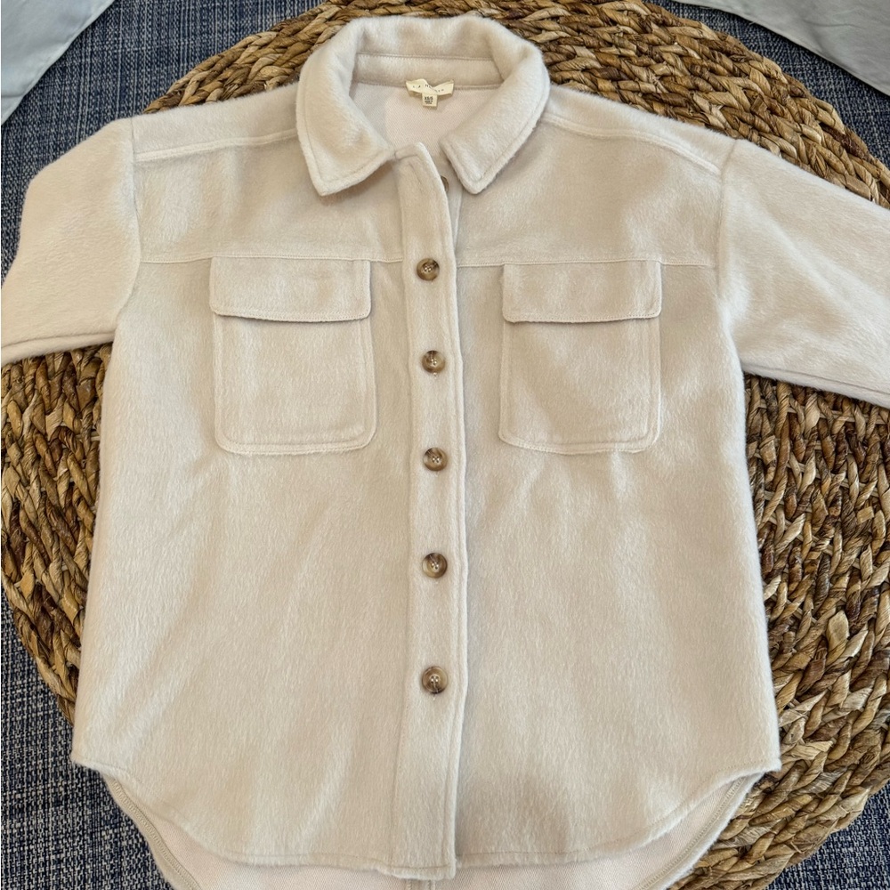 L.A. Hearts Oversized Shacket in Cream, Size XS/S